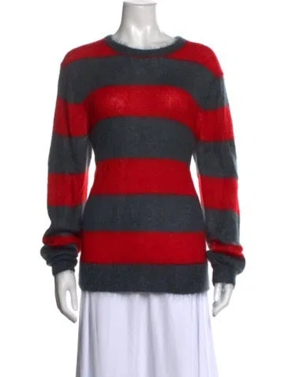 Pre-owned Marc By Marc Jacobs Mohair Striped Sweater In Red