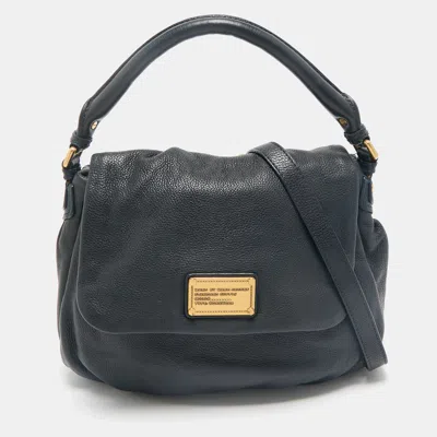 Pre-owned Marc By Marc Jacobs Navy Blue Pebbled Leather Classic Q Lil Ukita Bag