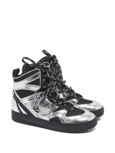 Pre-owned Marc By Marc Jacobs Ninja Wave High-top Sneakers In Silver