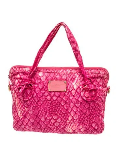 Pre-owned Marc By Marc Jacobs Nylon Tote In Pink