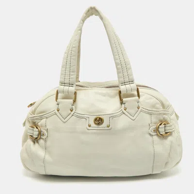 Pre-owned Marc By Marc Jacobs Off White Leather Totally Benny Satchel
