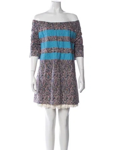 Pre-owned Marc By Marc Jacobs Paisley Print Mini Dress In Purple