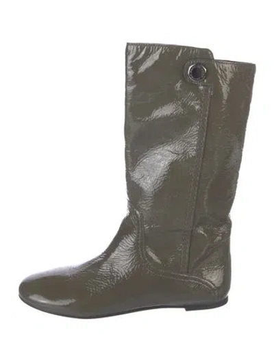 Pre-owned Marc By Marc Jacobs Patent Leather Boots In Green