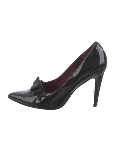 Pre-owned Marc By Marc Jacobs Patent Leather Bow Accents Pumps In Black