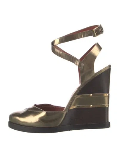 Pre-owned Marc By Marc Jacobs Patent Leather Colorblock Pattern Sandals