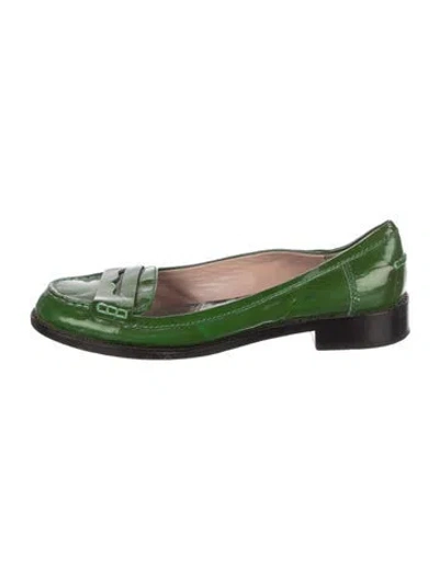 Pre-owned Marc By Marc Jacobs Patent Leather Loafers In Green