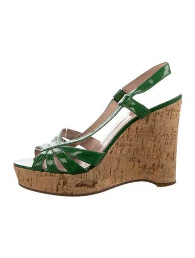 Pre-owned Marc By Marc Jacobs Patent Leather Sandals In Green