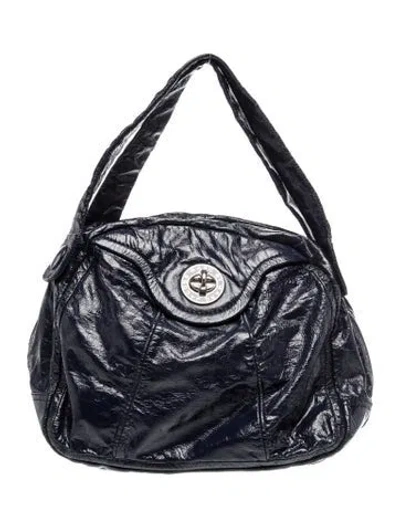 Pre-owned Marc By Marc Jacobs Patent Leather Shoulder Bag In Blue