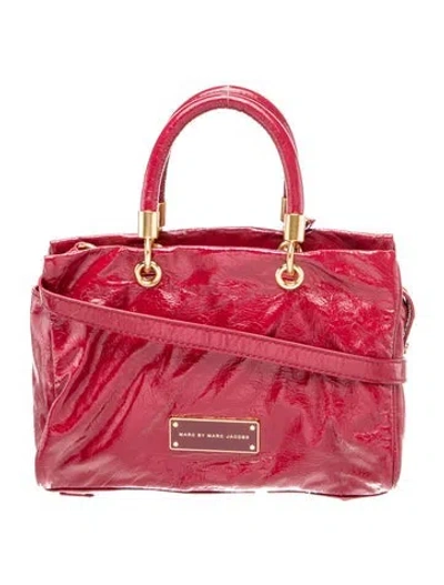 Pre-owned Marc By Marc Jacobs Patent Leather Top Handle Bag In Red