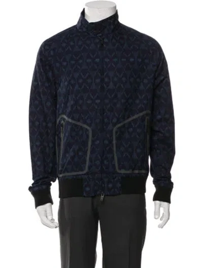 Pre-owned Marc By Marc Jacobs Patterned Bomber Jacket In Blue