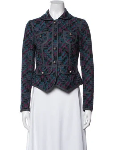 Pre-owned Marc By Marc Jacobs Patterned Jacket In Blue