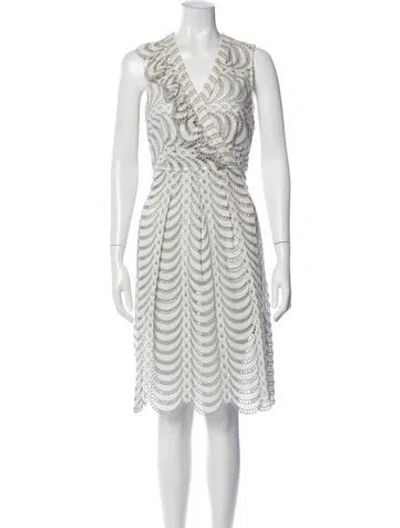 Pre-owned Marc By Marc Jacobs Patterned Knee-length Dress In White