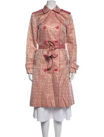 Pre-owned Marc By Marc Jacobs Patterned Trench Coat In Metallic/pink