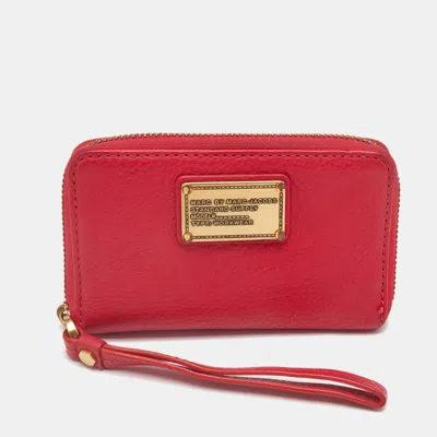 Pre-owned Marc By Marc Jacobs Pink Leather Classic Q Wingman Wallet