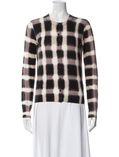 Pre-owned Marc By Marc Jacobs Plaid Print Crew Neck Sweater In Brown