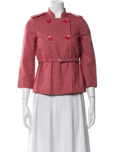 Pre-owned Marc By Marc Jacobs Plaid Print Jacket In Red