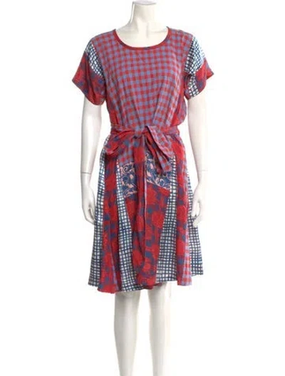 Pre-owned Marc By Marc Jacobs Plaid Print Knee-length Dress In Blue