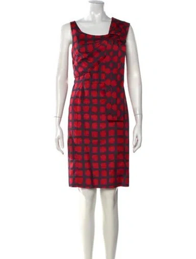Pre-owned Marc By Marc Jacobs Plaid Print Knee-length Dress In Red