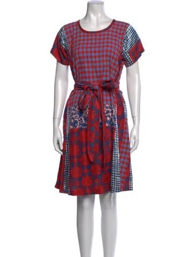 Pre-owned Marc By Marc Jacobs Plaid Print Knee-length Dress In Red