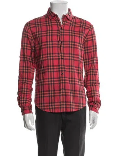 Pre-owned Marc By Marc Jacobs Plaid Print Long Sleeve Shirt In Red