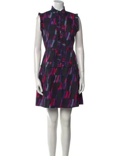 Pre-owned Marc By Marc Jacobs Plaid Print Mini Dress In Blue