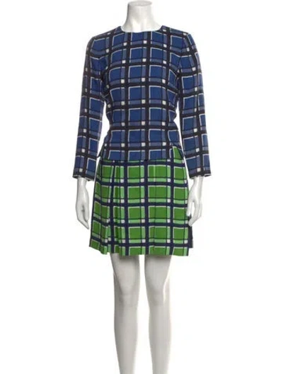 Pre-owned Marc By Marc Jacobs Plaid Print Mini Dress In Blue/green