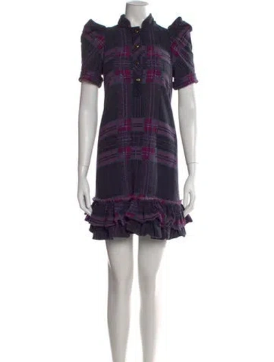 Pre-owned Marc By Marc Jacobs Plaid Print Mini Dress In Multi
