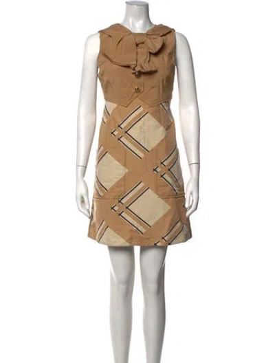 Pre-owned Marc By Marc Jacobs Plaid Print Mini Dress In Neutrals