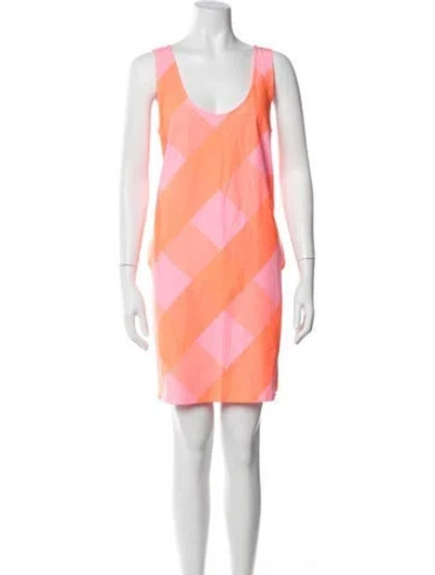 Pre-owned Marc By Marc Jacobs Plaid Print Mini Dress In Pink