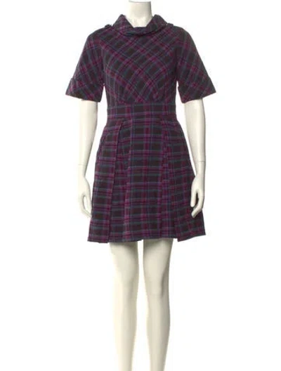 Pre-owned Marc By Marc Jacobs Plaid Print Mini Dress In Purple
