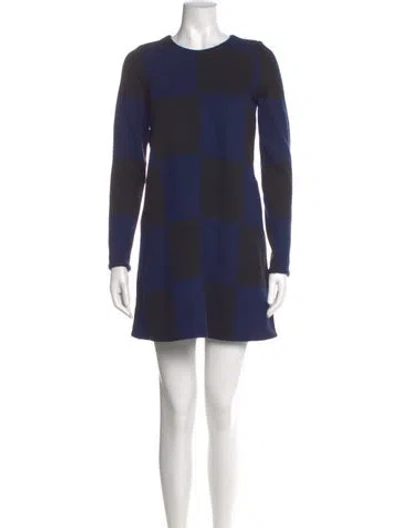 Pre-owned Marc By Marc Jacobs Plaid Print Mini Dress W/ Tags In Blue