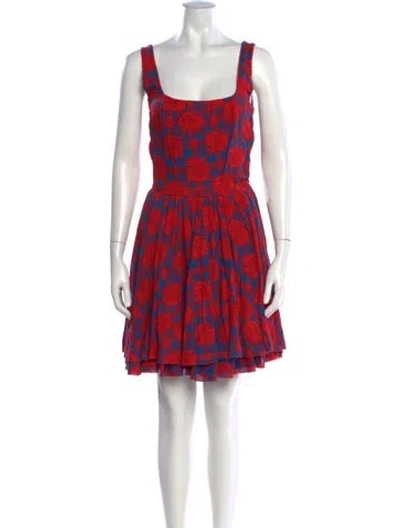 Pre-owned Marc By Marc Jacobs Plaid Print Mini Dress W/ Tags In Red