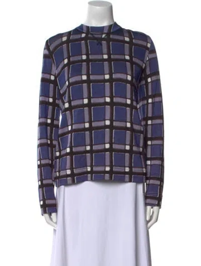 Pre-owned Marc By Marc Jacobs Plaid Print Mock Neck Sweater In Purple
