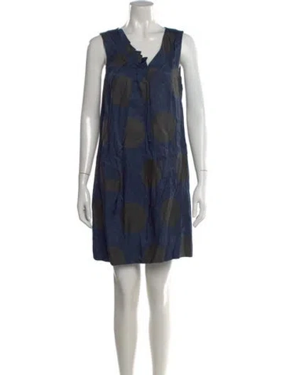 Pre-owned Marc By Marc Jacobs Polka Dot Print Mini Dress In Blue