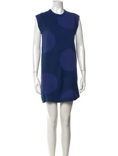 Pre-owned Marc By Marc Jacobs Polka Dot Print Mini Dress In Blue