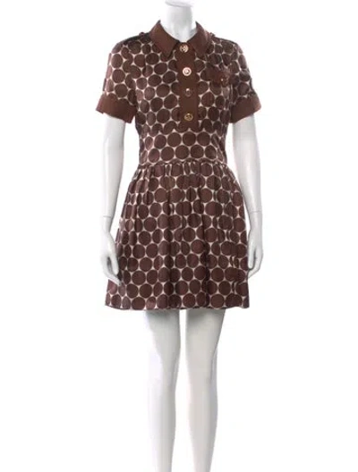 Pre-owned Marc By Marc Jacobs Polka Dot Print Mini Dress In Brown