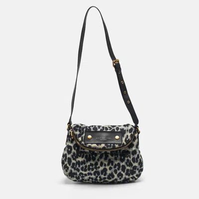 Pre-owned Marc By Marc Jacobs Preppy Natasha Black/white Leopard Print Nylon Crossbody Bag