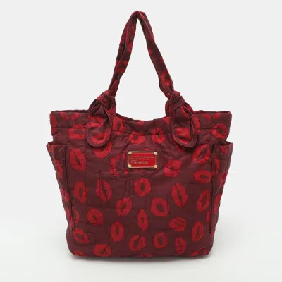Pre-owned Marc By Marc Jacobs Pretty Medium Red/burgundy Nylon Tote
