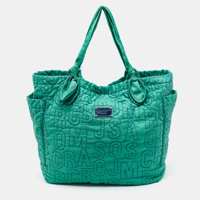 Pre-owned Marc By Marc Jacobs Pretty Tate Large Green/blue Nylon Tote