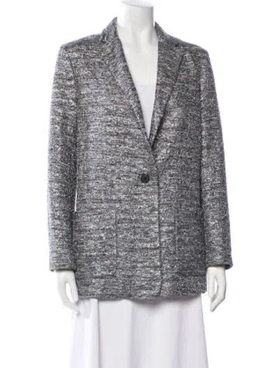Pre-owned Marc By Marc Jacobs Printed Blazer In Silver