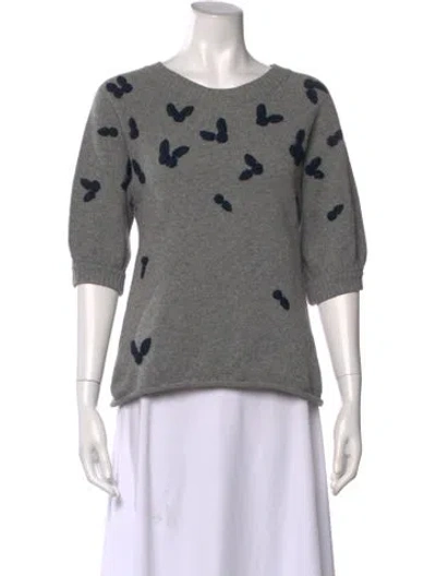 Pre-owned Marc By Marc Jacobs Printed Crew Neck Sweater In Gray