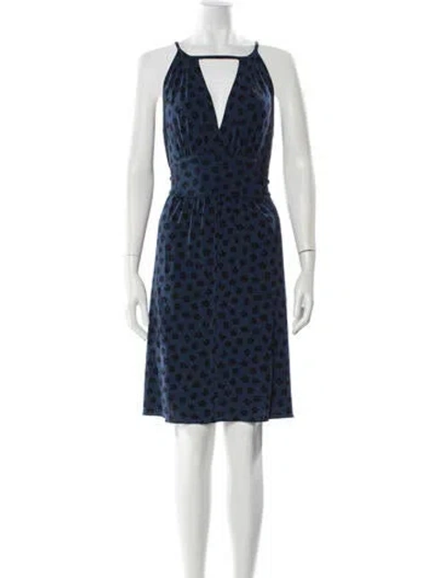 Pre-owned Marc By Marc Jacobs Printed Knee-length Dress In Blue