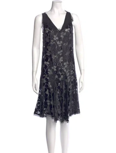 Pre-owned Marc By Marc Jacobs Printed Knee-length Dress In Gray