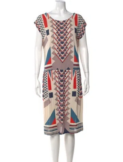 Pre-owned Marc By Marc Jacobs Printed Knee-length Dress In Neutral