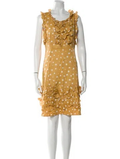 Pre-owned Marc By Marc Jacobs Printed Knee-length Dress In Orange