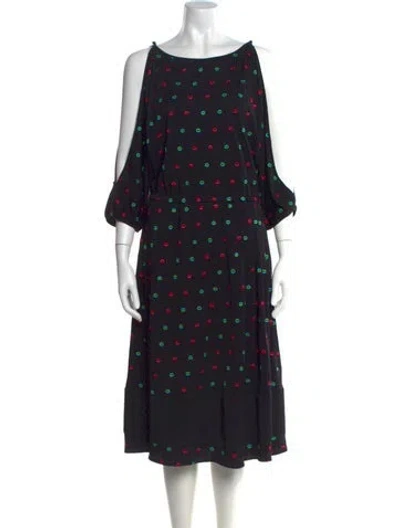 Pre-owned Marc By Marc Jacobs Printed Midi Length Dress In Black