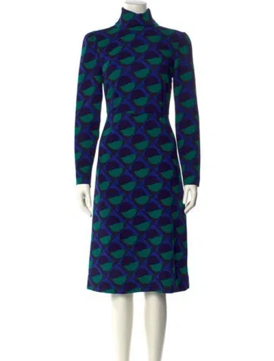 Pre-owned Marc By Marc Jacobs Printed Midi Length Dress In Blue