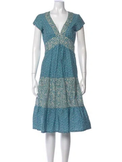 Pre-owned Marc By Marc Jacobs Printed Midi Length Dress In Blue