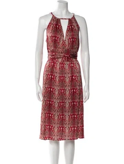 Pre-owned Marc By Marc Jacobs Printed Midi Length Dress In Red