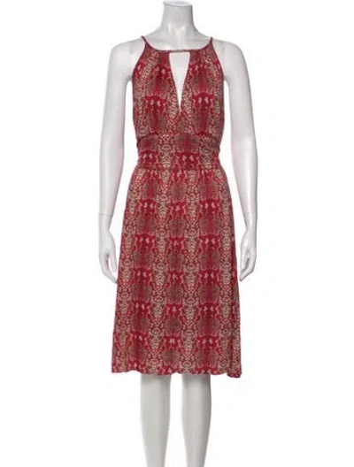 Pre-owned Marc By Marc Jacobs Printed Midi Length Dress In Red